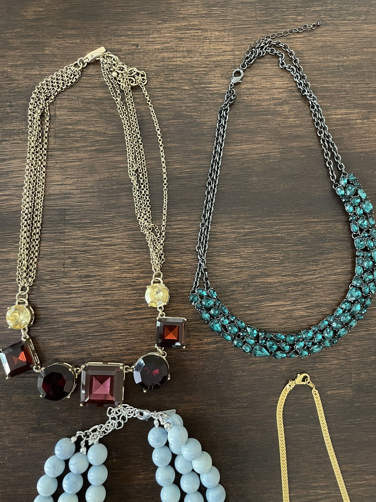 Lane Bryant Fashion Necklace Lot of 8 Jewels Ivory Brown Green Turquoise Orange