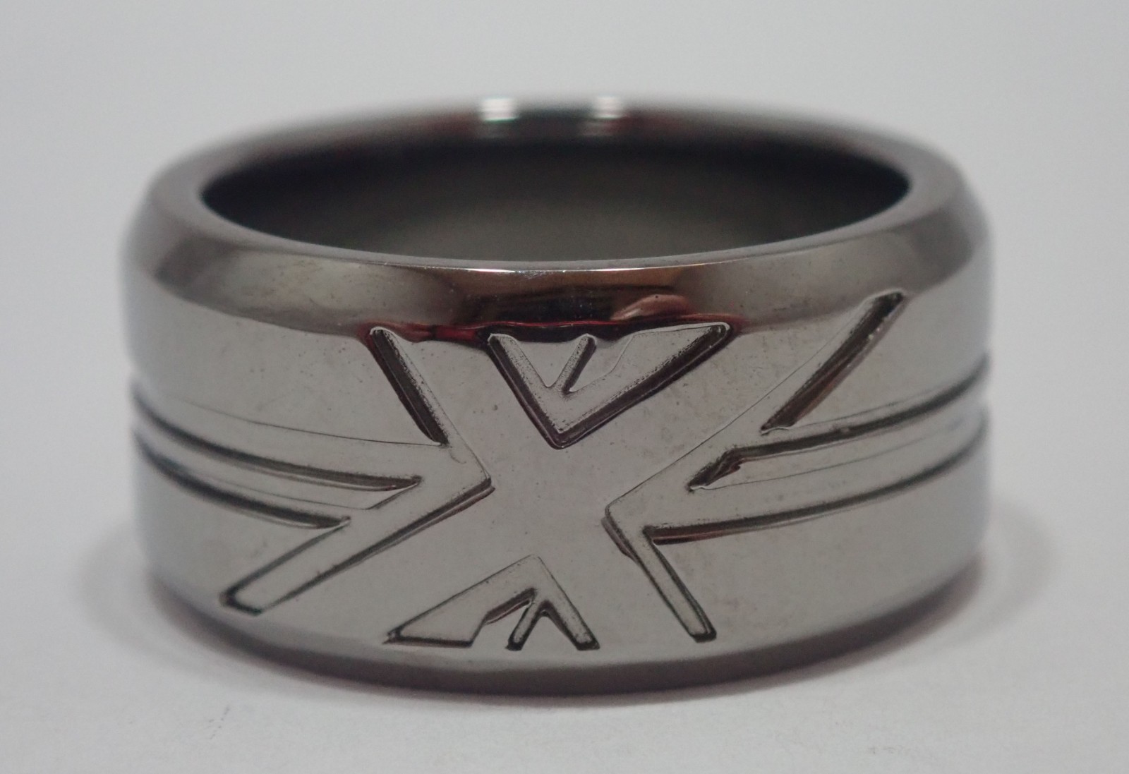 LINKS OF LONDON 925 STERLING SILVER 2012 UNION JACK RUTHENIUM RING R SZ 8