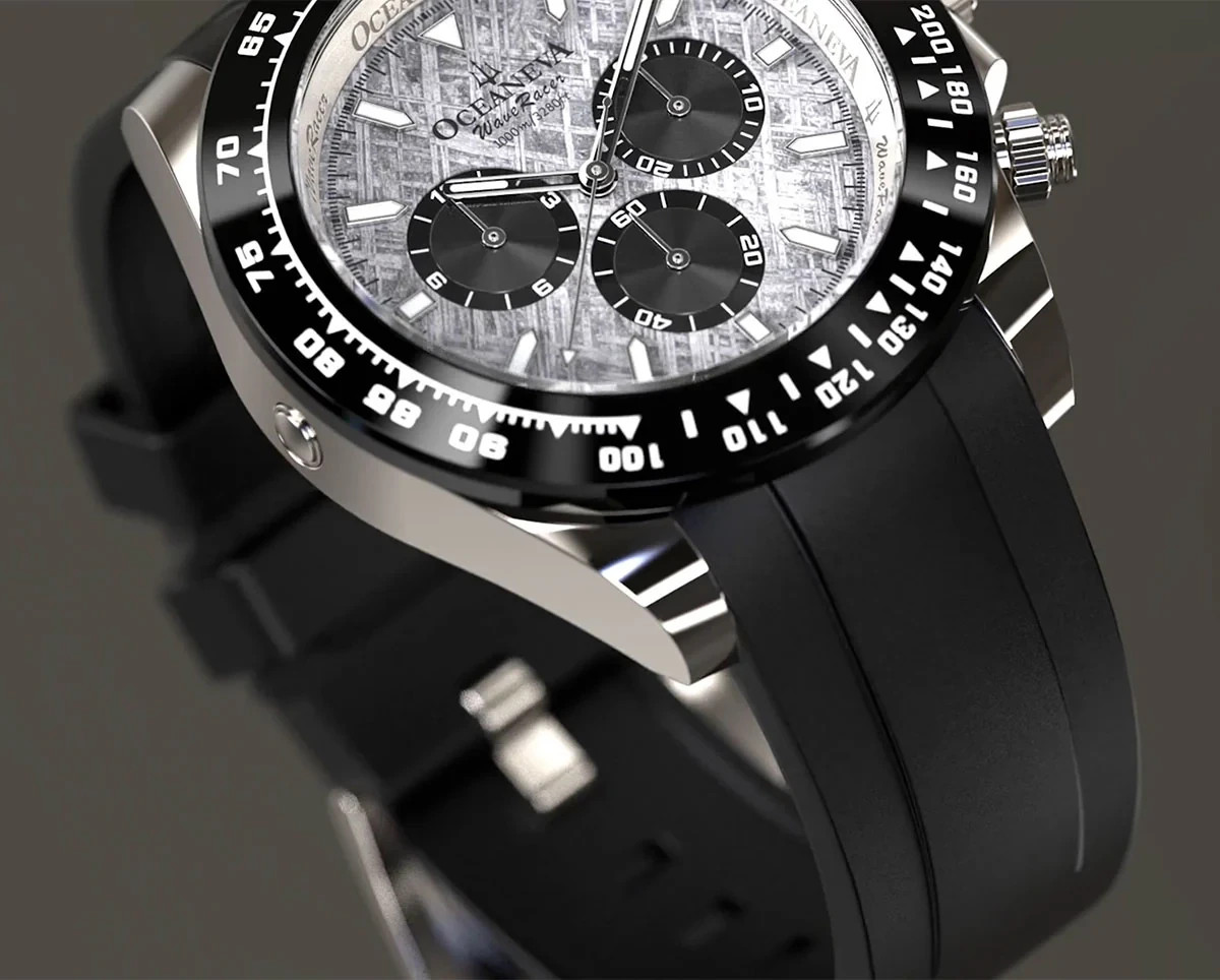 OCEANEVA WAVERACER METEORITE SWISS MADE 41 JEWEL AUTOMATIC CHRONO SAPPHIRE WATCH