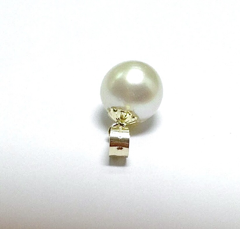 Solid 14K White / Yellow Gold 8 – 9 mm Genuine Akoya Cultured Pearl Pendants NEW