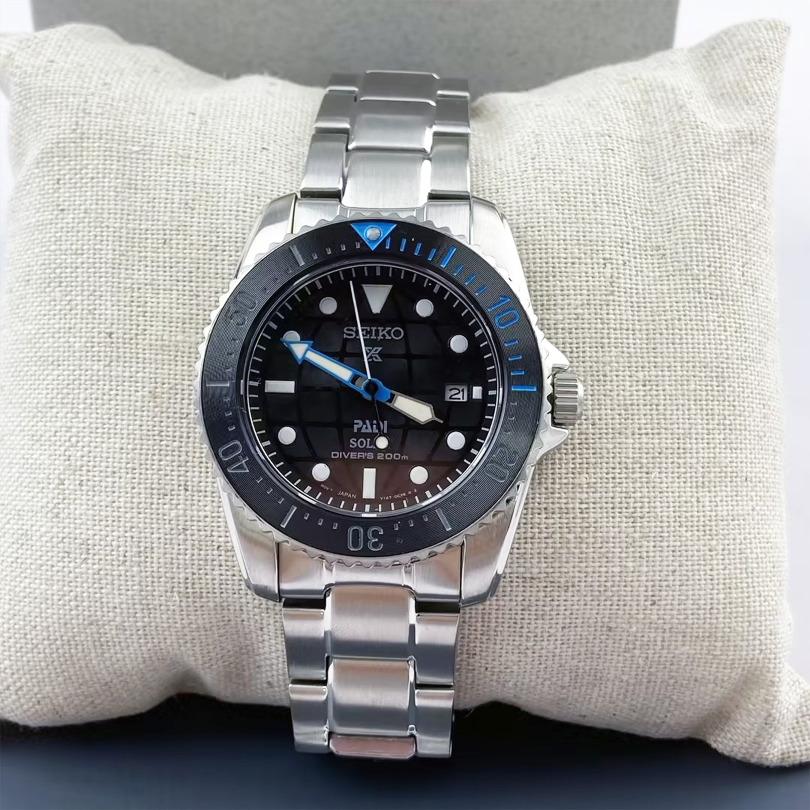 Seiko Prospex Sea Solar Power Black Dial Men Stainless Steel SNE575 Watch 38.5mm