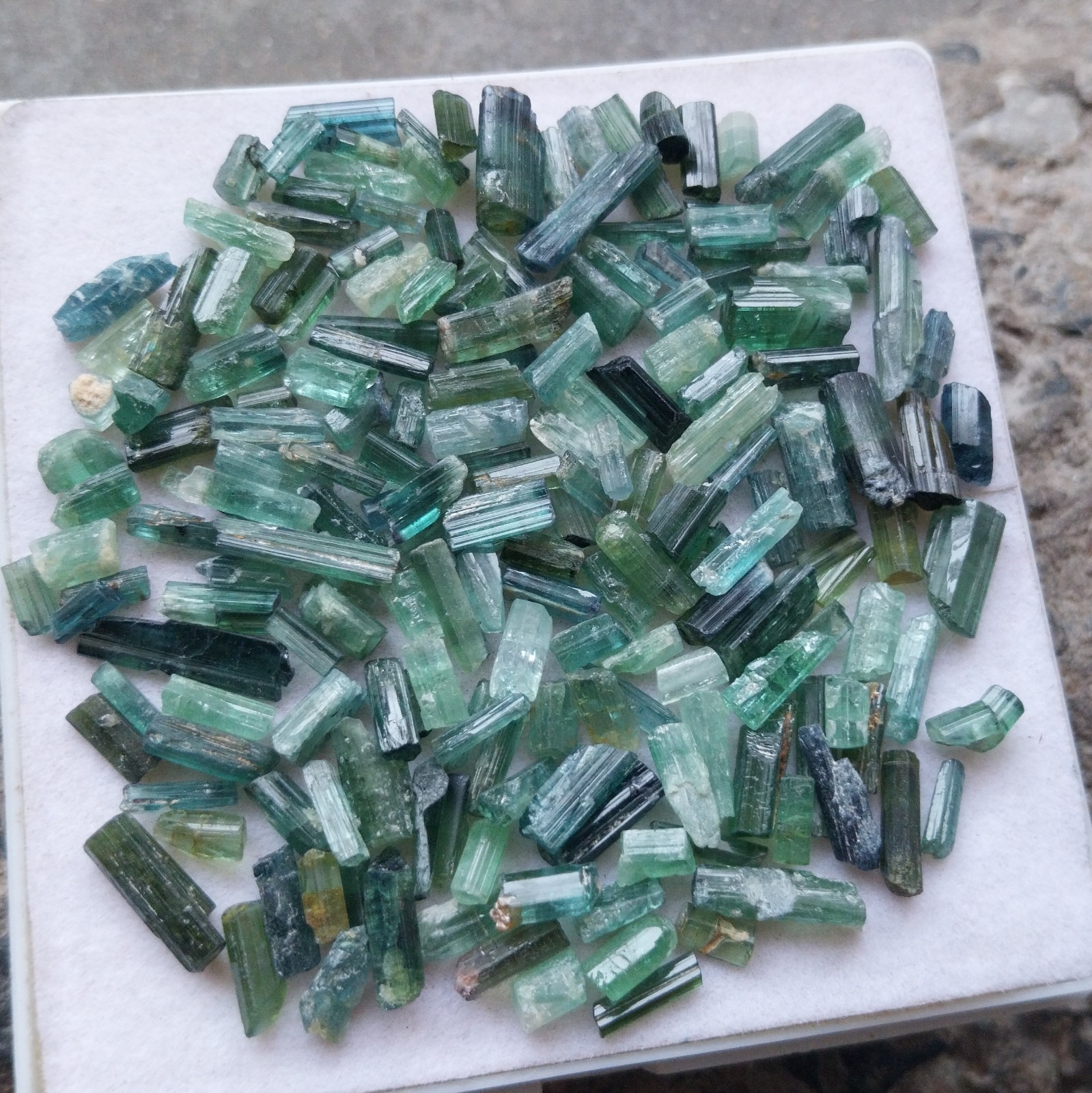 30 Carat 3 to 12 MM Natural Greenish Blue Color Tourmaline Raw Rough Gemstone