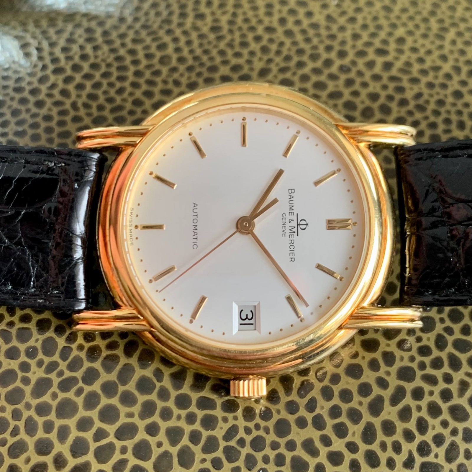 Baume & Mercier 18K Solid Gold Fancy Lugs Automatic Ref. 35600 – Wristwatch