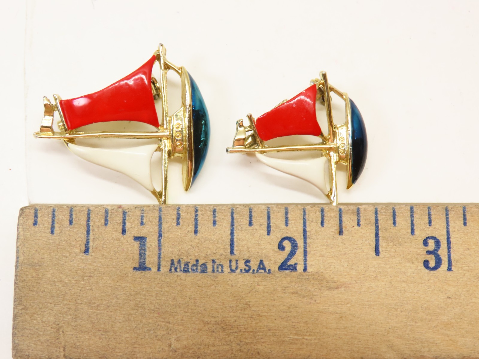Gerry’s Sail Boats Brooch Pin Lot Enamel Gold Tone Signed D5748