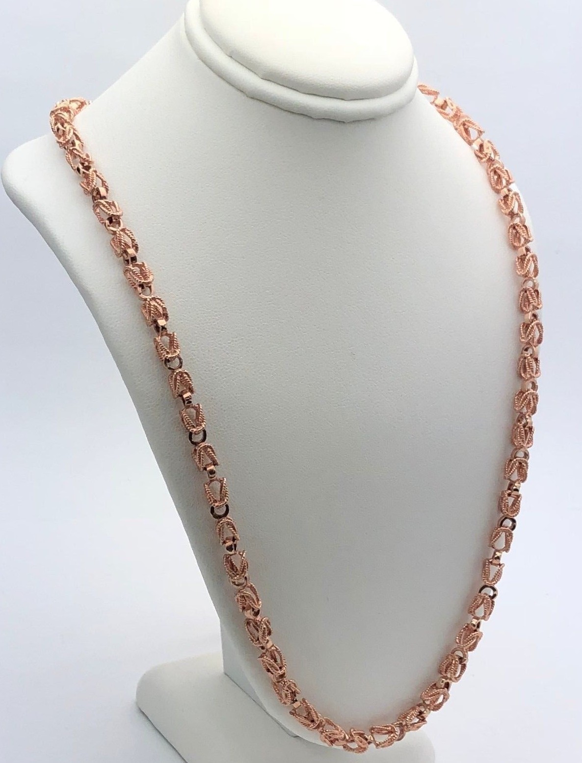Men’s 10k Rose Gold Turkish Link Chain Necklace 22″ 5mm – 35 grams