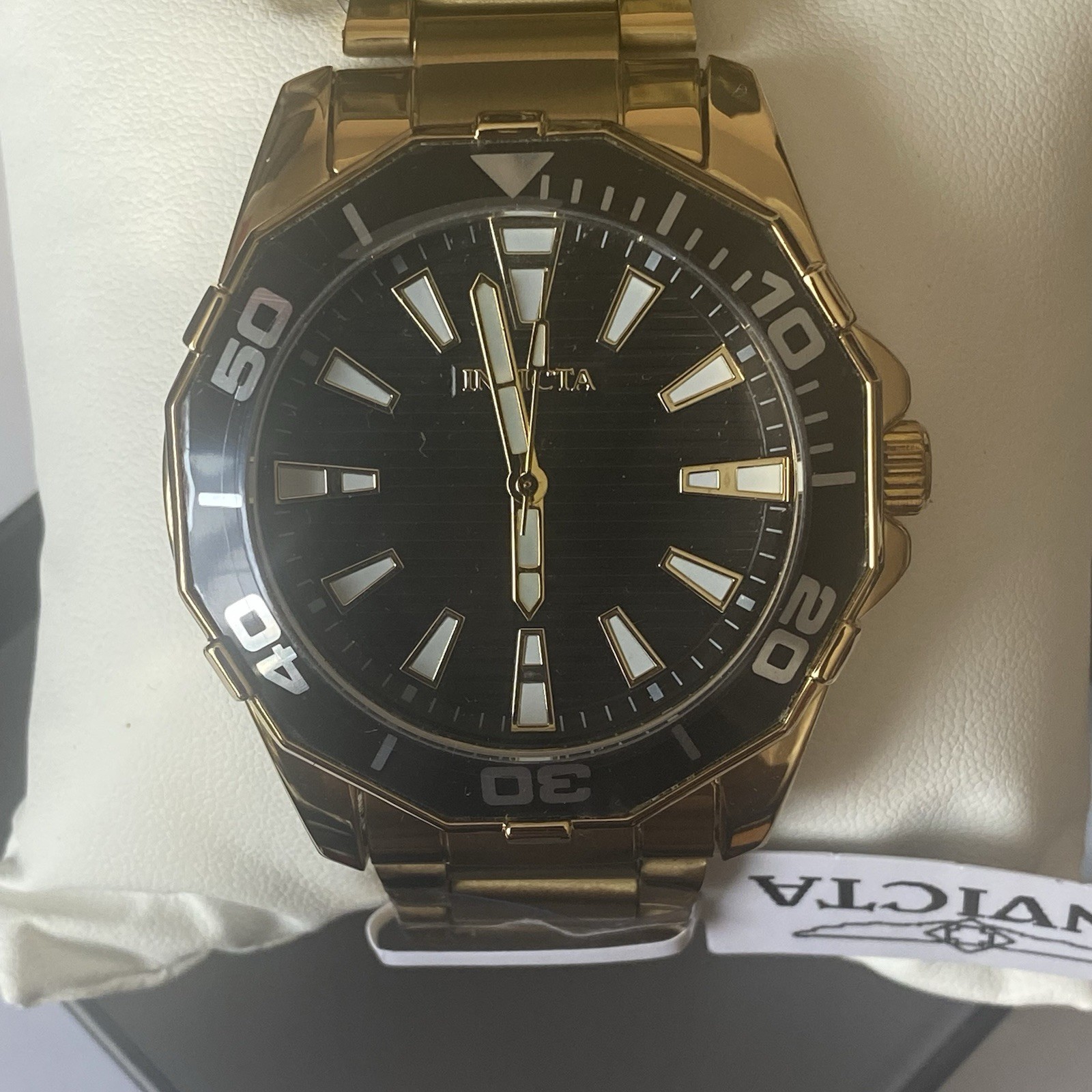 Brand New Invicta Pro Diver Meridian Men’s Quartz Watch 46mm (69236) Black Gold