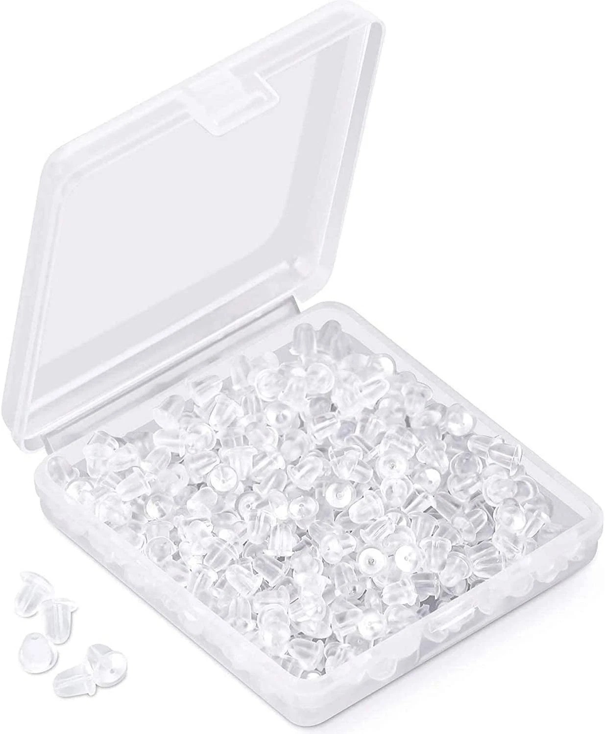 600 Pcs Durable Clear Silicone Earring Backings – Secure Fit for All Earrings