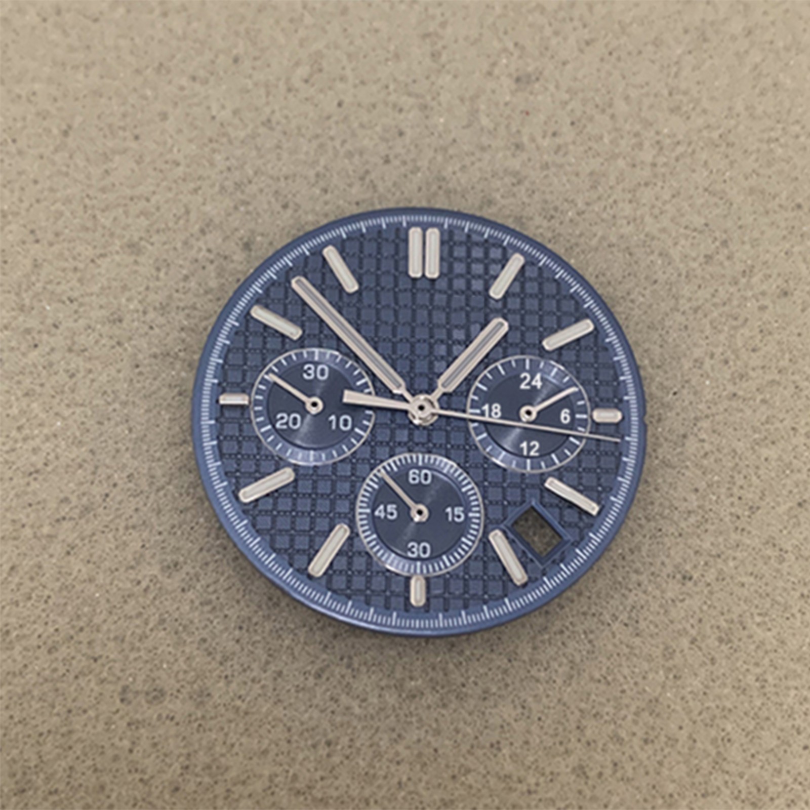 31.8mm Watch Dial Silver Watch Hands Green Luminous for Vk63 Movement