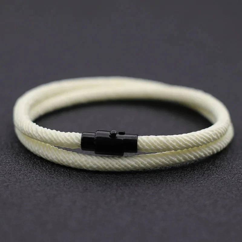 Simple Style Men’s Rope Bracelet Double Layer Thread Fabric Casual Accessory