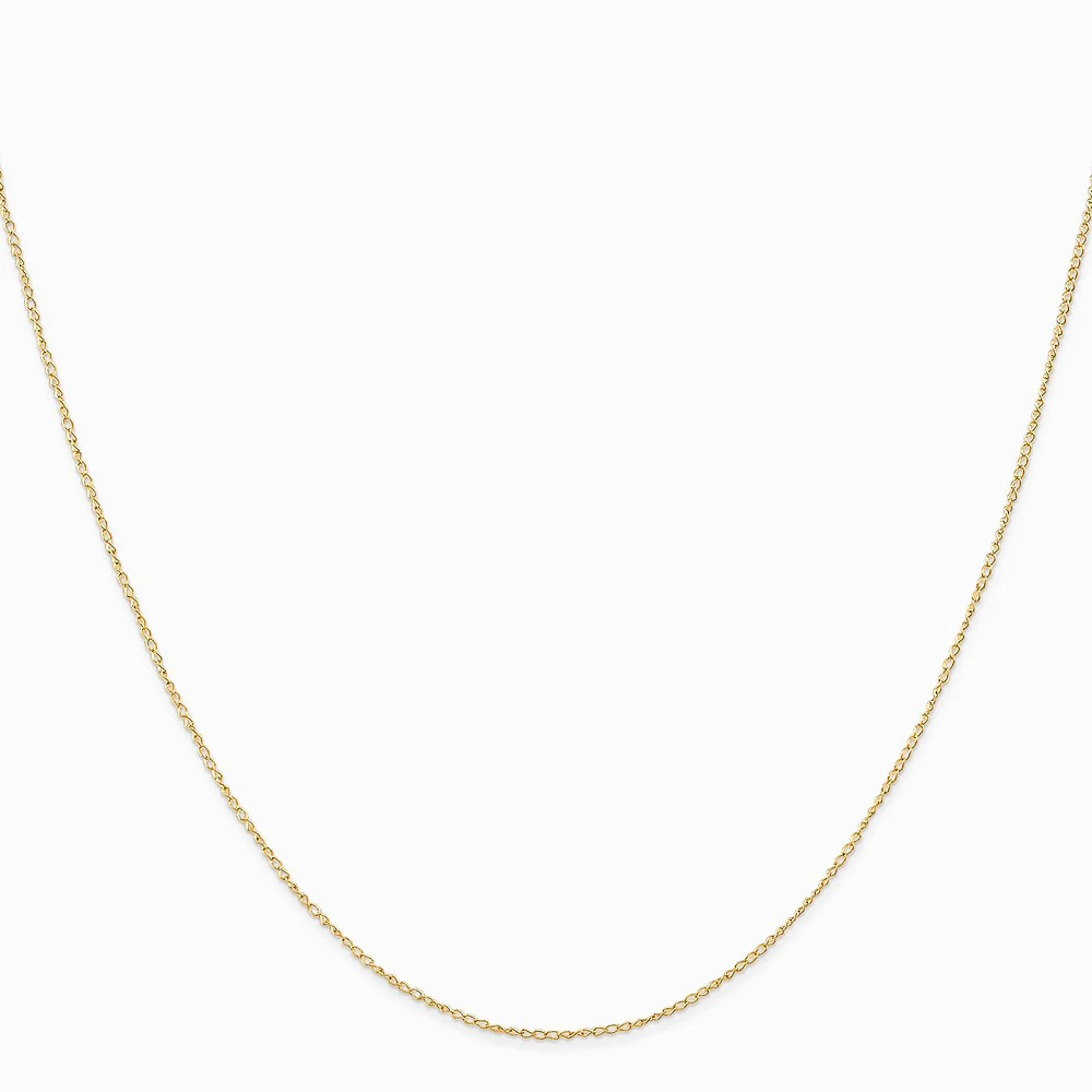 14K Yellow Gold .5 Mm Carded Curb Chain Necklace 16″-24″