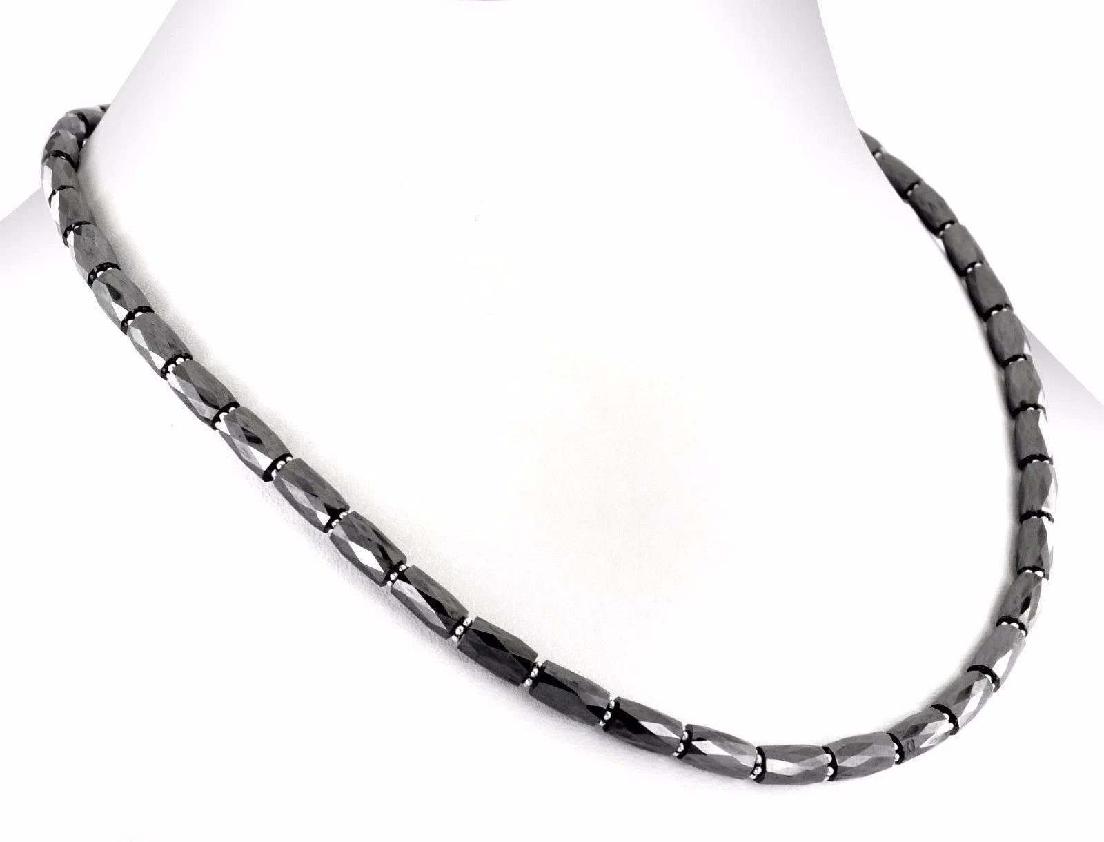 Certified 925 Silver 20 Inch Natural Jet Black Diamond Necklace for Wedding Gift