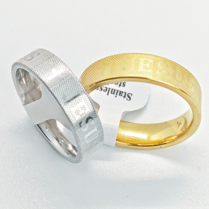 36Pcs Dual Tone 6mm Cross Engraved Stainless Stackable Rings Unisex Bulk Jewelry