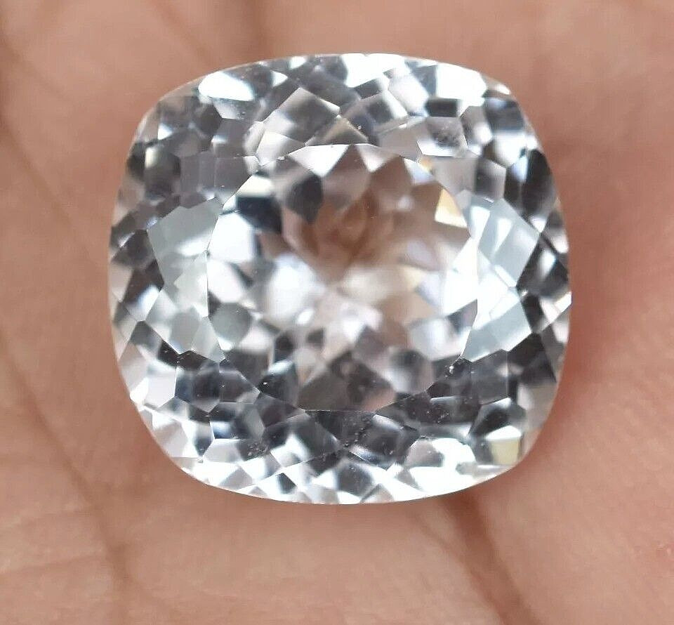 Natural Montana White Sapphire 22.65 CT Cushion Certified Amazing Loose Gemstone