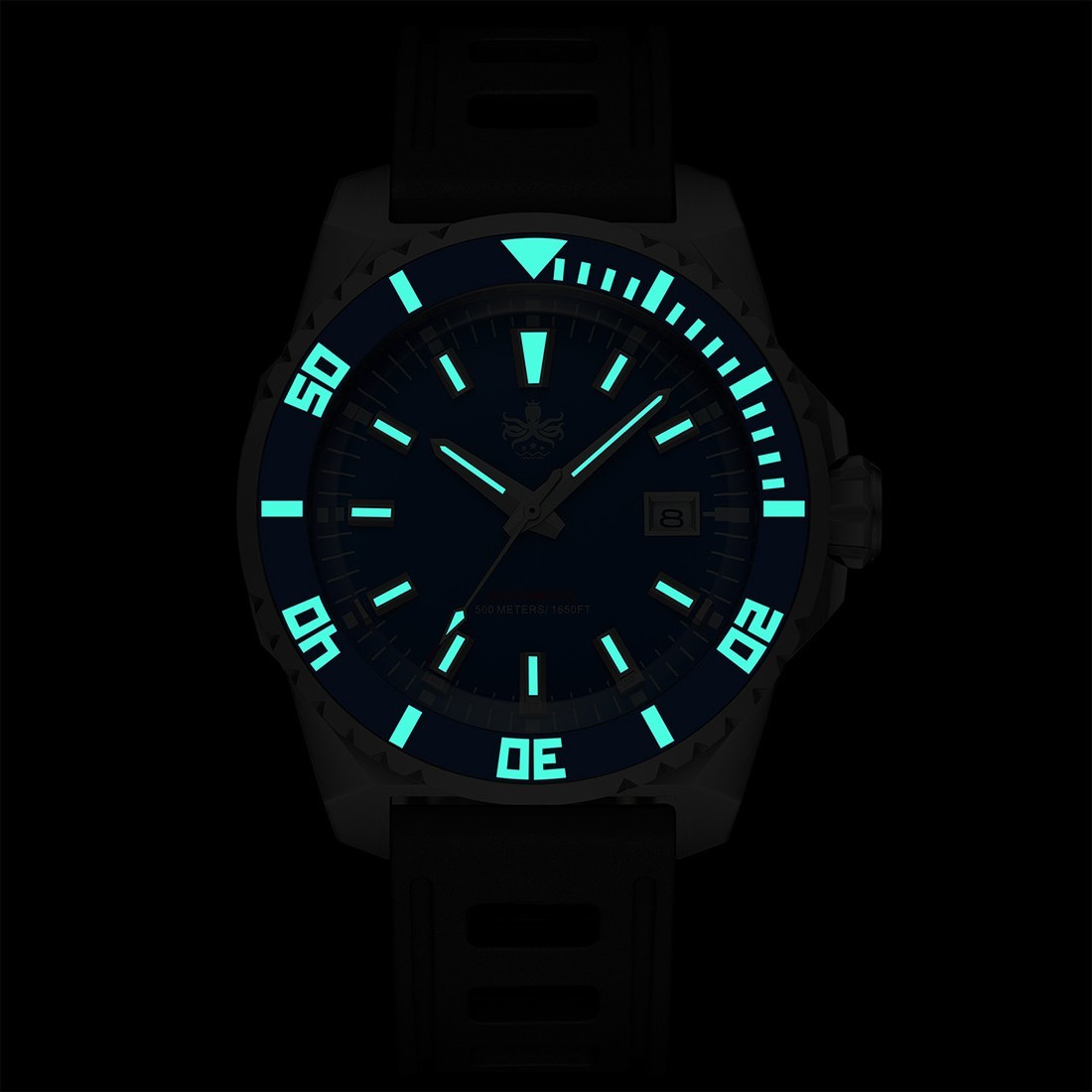 Phoibos LEVIATHAN 500M Steel Automatic Black Date Ceramic Diver Men’s Watch
