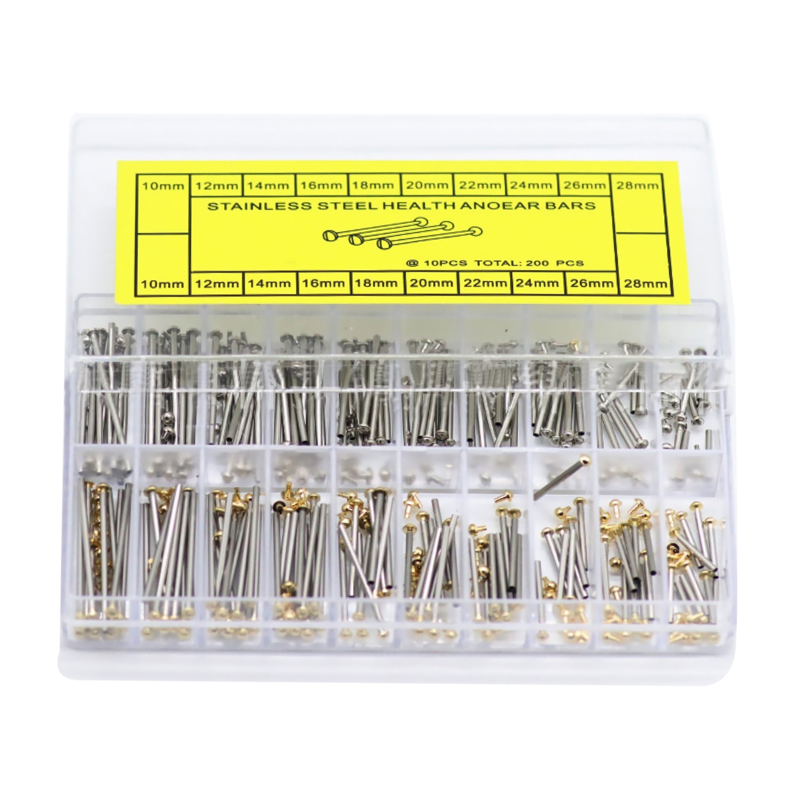 200Pack 10-20mm Watch Strap Assortment Tube Pins Bracelet Rivet Set