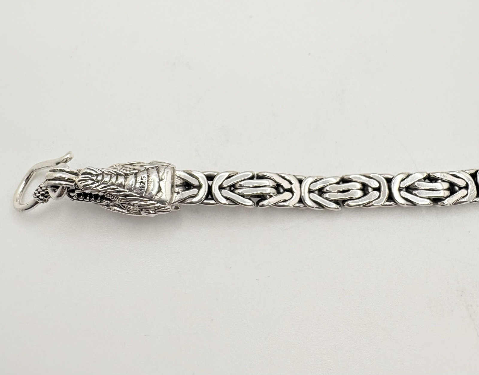 Dragon Head Borobudur Bracelet Sterling Silver 30.10g 7.25in Bali Legacy