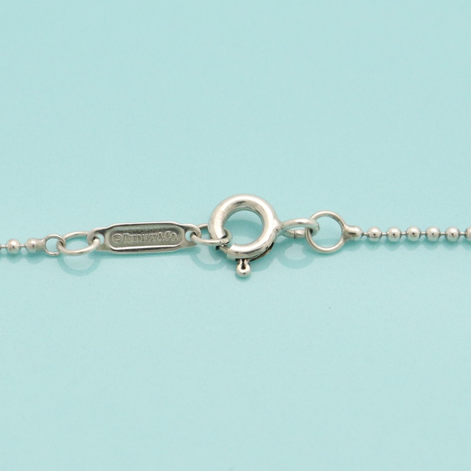 Tiffany & Co. Heart Key 1P Diamond Pendant Necklace 16.1″ Sterling Silver 925