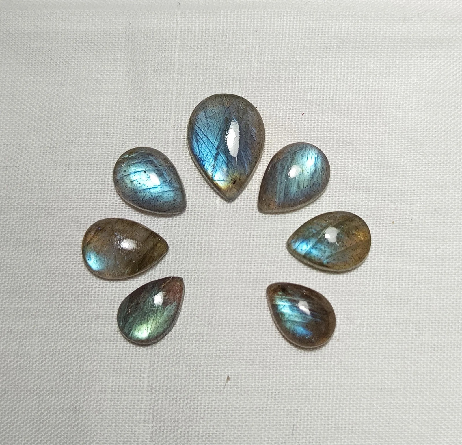 Natural Labradorite Cabochon Layout Set | Loose Gemstone for Jewelry Making