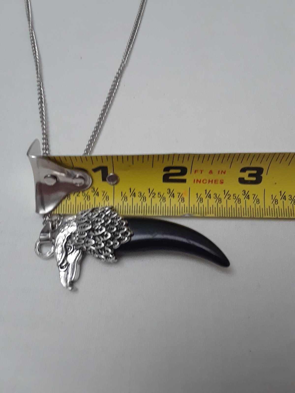 Men’s Eagle Head Black Agate Eagle Claw Pendant Necklace 20 in Chain