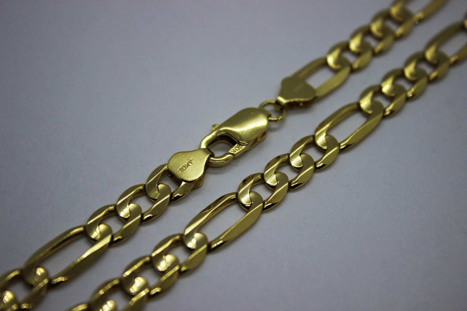 10k Solid Yellow Gold Figaro Necklace Chain Bracelet 3mm – 10.2mm 7″ – 30″