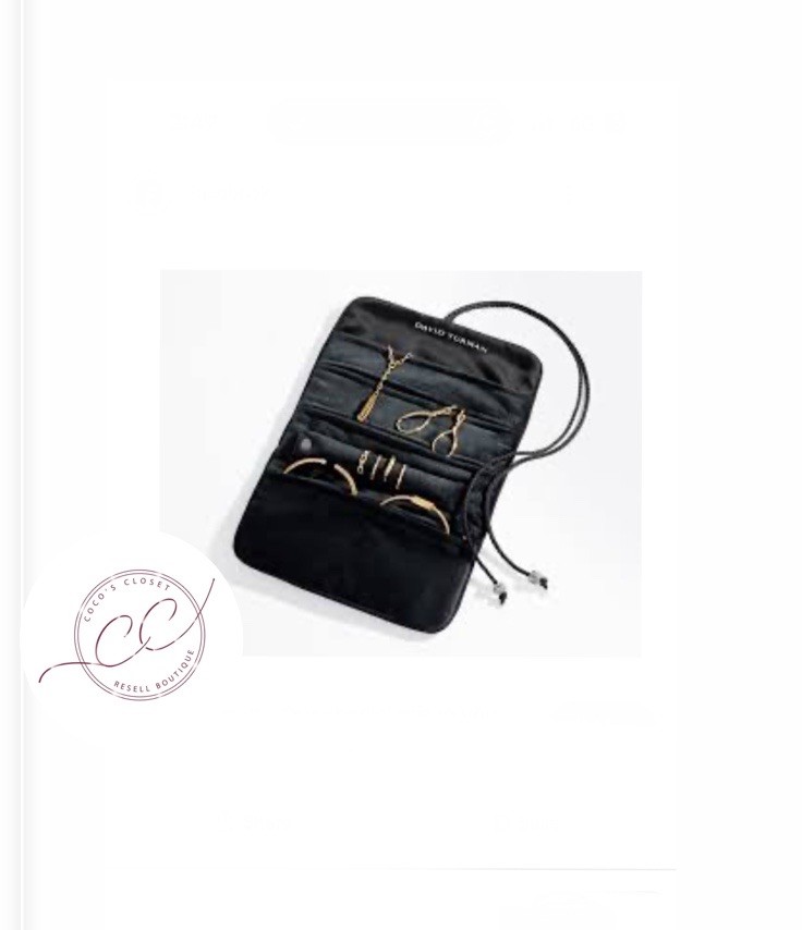 David Yurman Black Velvet Jewelry Travel Roll Bag Organizer