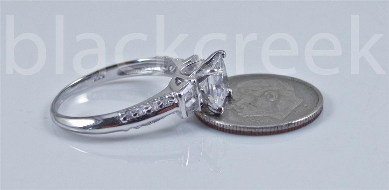 Silver 1.5ct Princess C.Z.Promise Ring Size 5/6/7/8/8.5/9/9.25/10/10.25