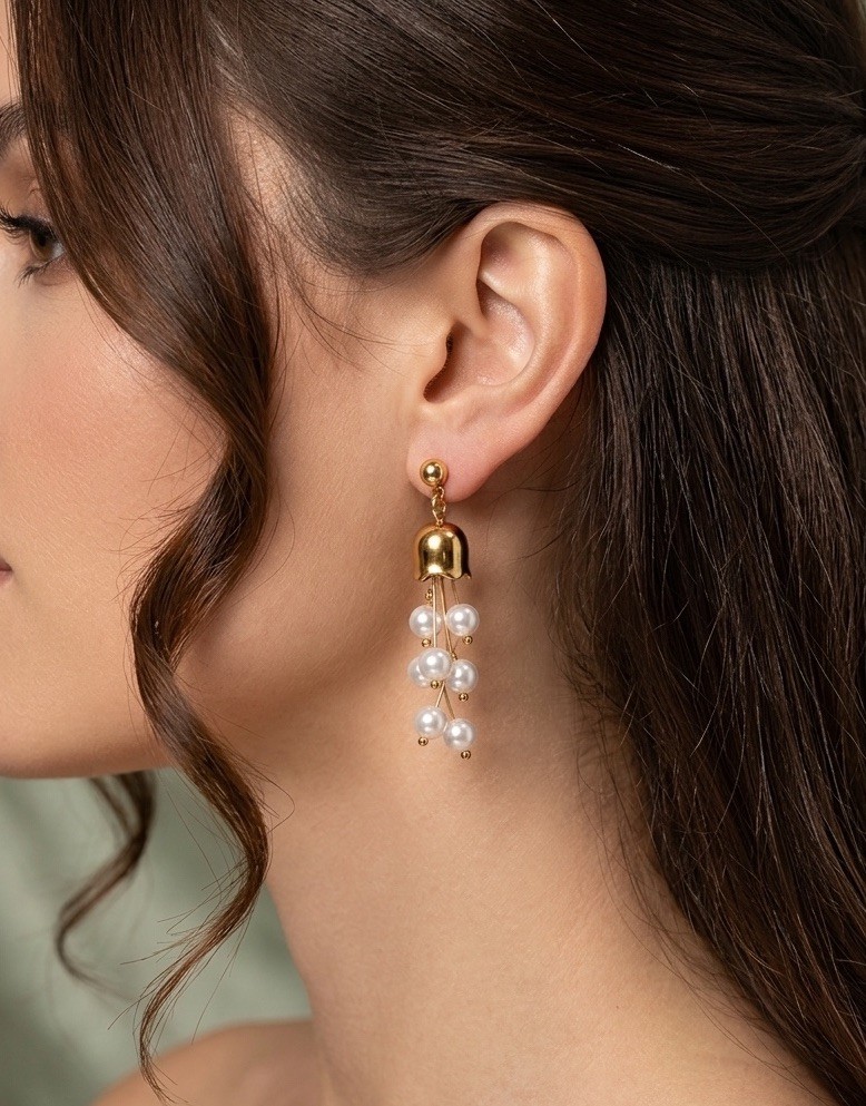 Anthropologie Pearl Earrings Lily Valley Flower Tulip Jellyfish Gold Of The VTG