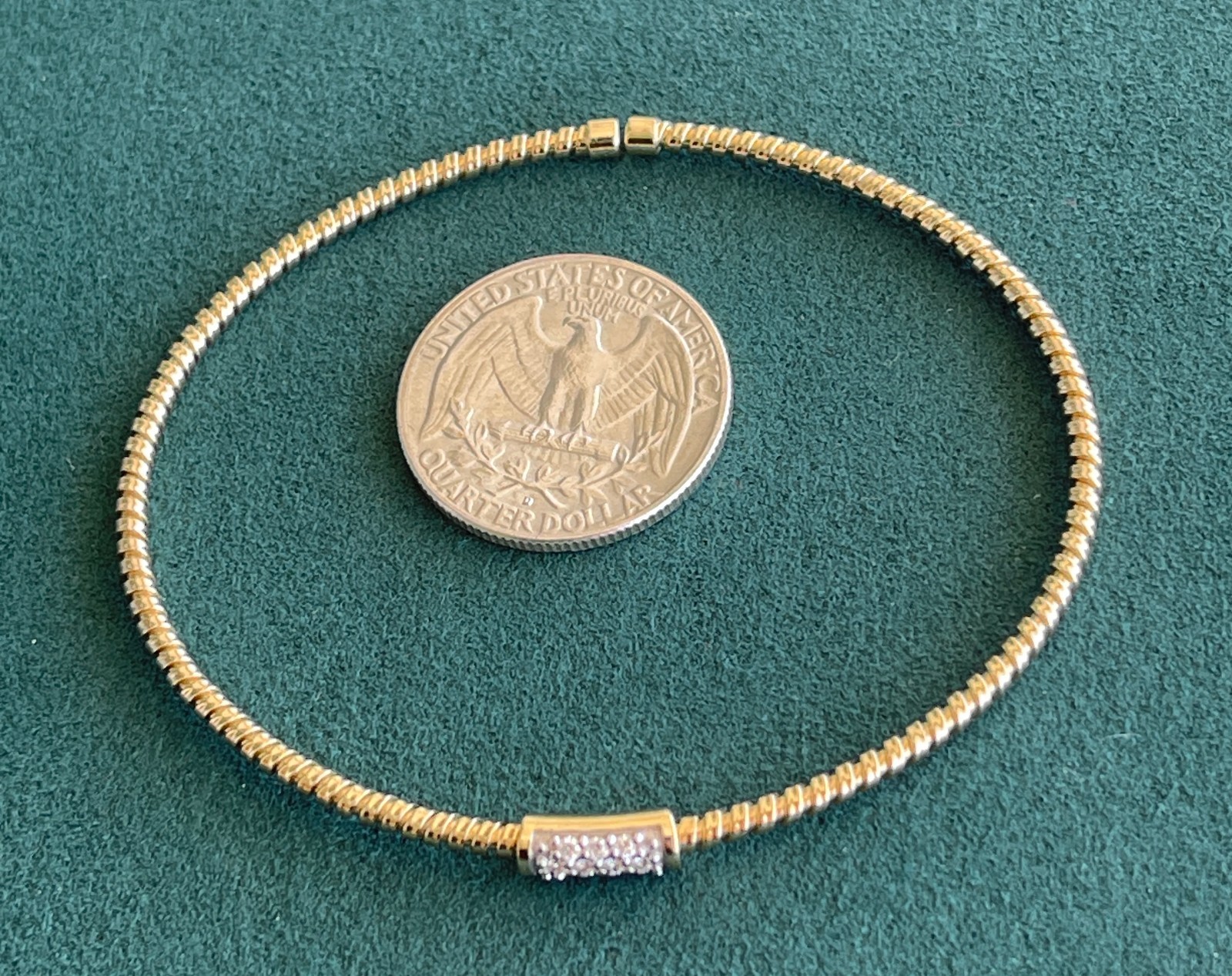 5.5 Grams of 14k Yellow Gold Diamond Tennis Wrap Bracelet ITAOR – Made in Italy