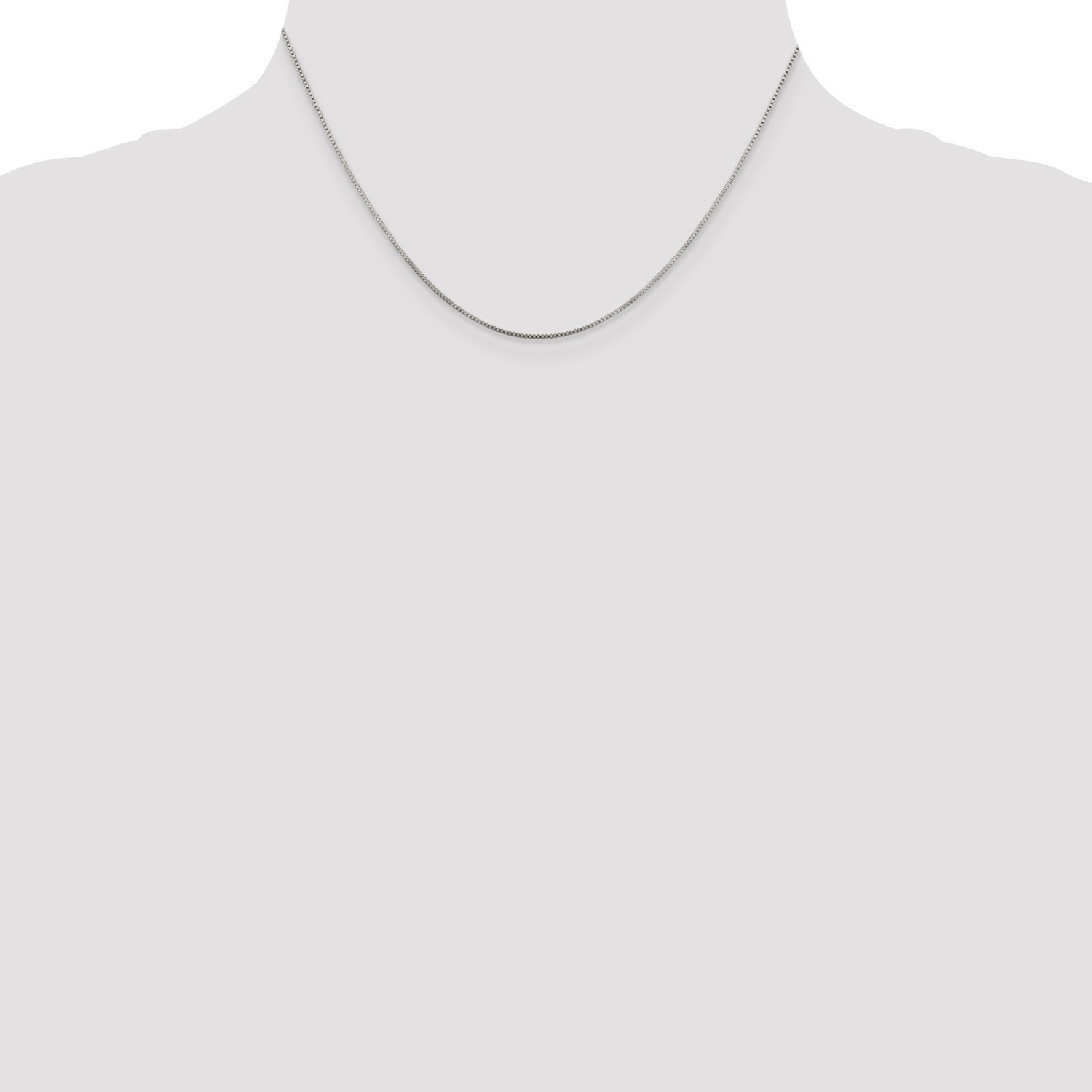 Sterling Silver Solid 0.8mm Plain Box Chain w/ Spring Ring Clasp 16″ – 24″