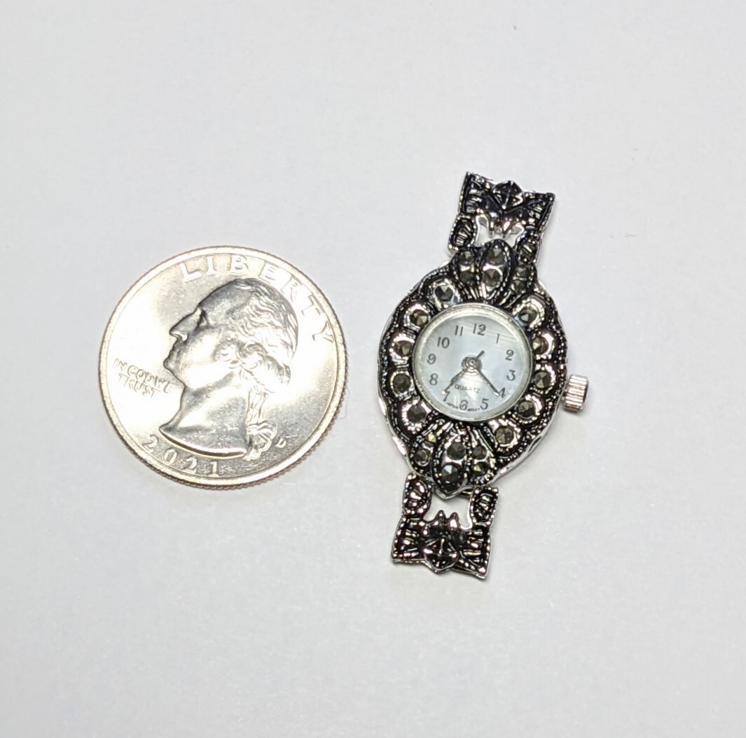 Watch Face for Beading lot of 10 pcs Marcasite watch face Black and Gold
