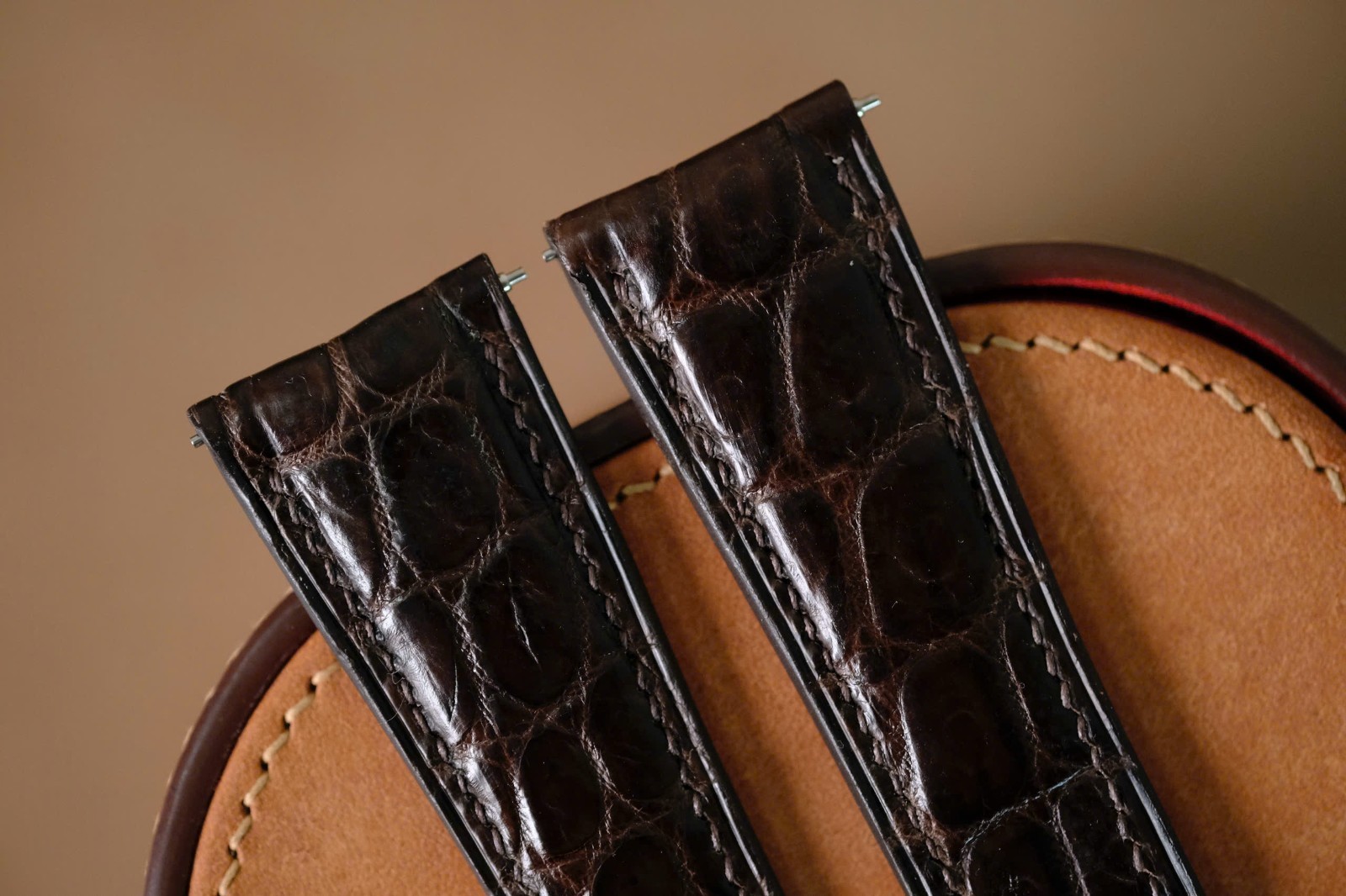 Handmade dark brown strap watch band size 23/18 Custom size & length