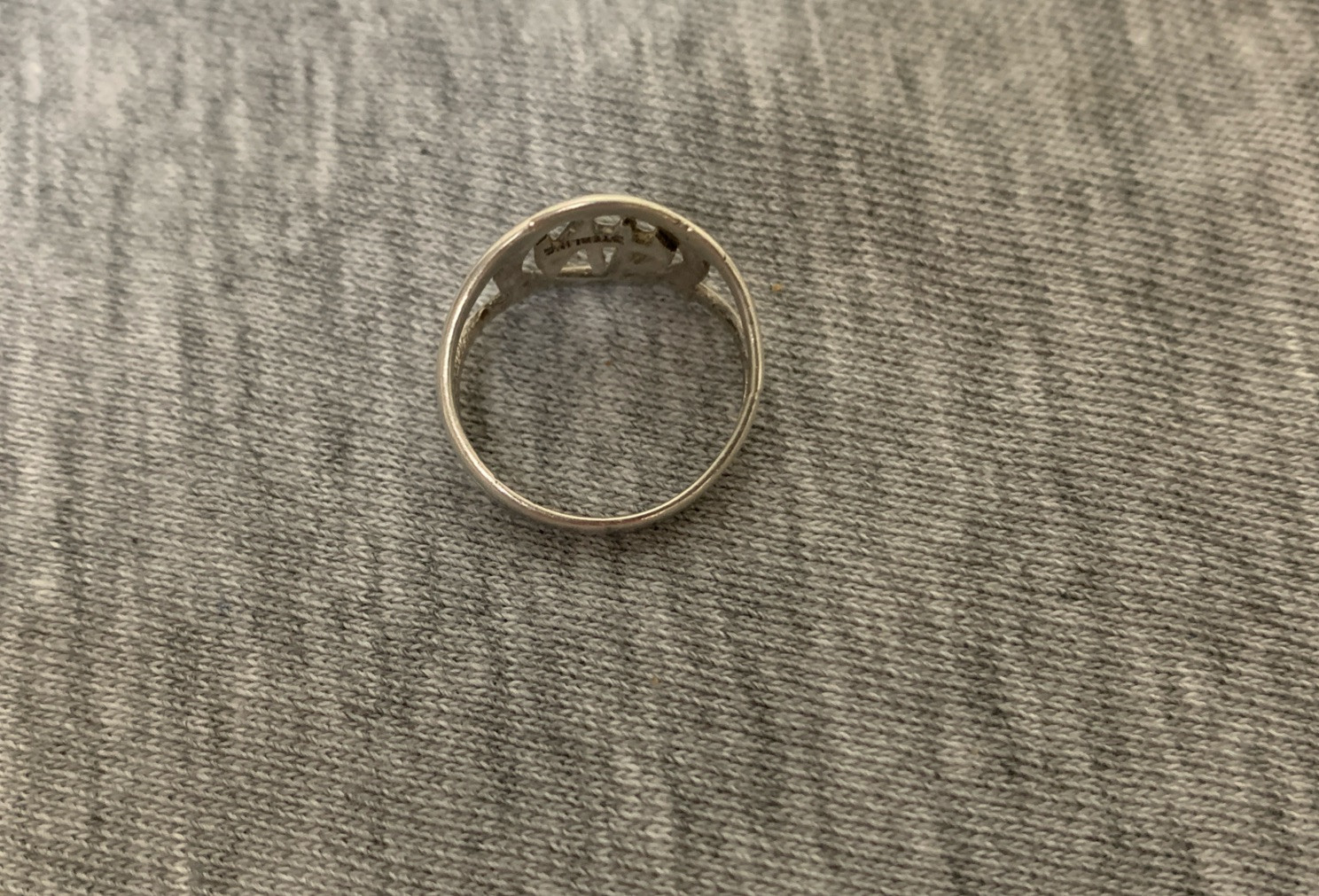 Vintage Sterling Initials N-A Letters Band Ring 3.5 Size