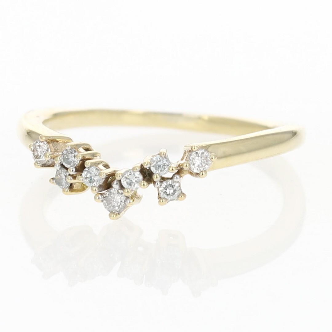 .13ctw Diamond Prong Set Contoured Wedding Band Ring 14k Yellow Gold Size 6.75