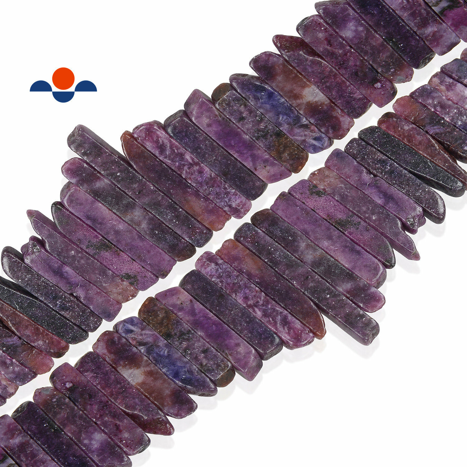 Purple Lepidolite Graduated Stick Beads Size Approx 30mm to 70mm 15.5″ Strand