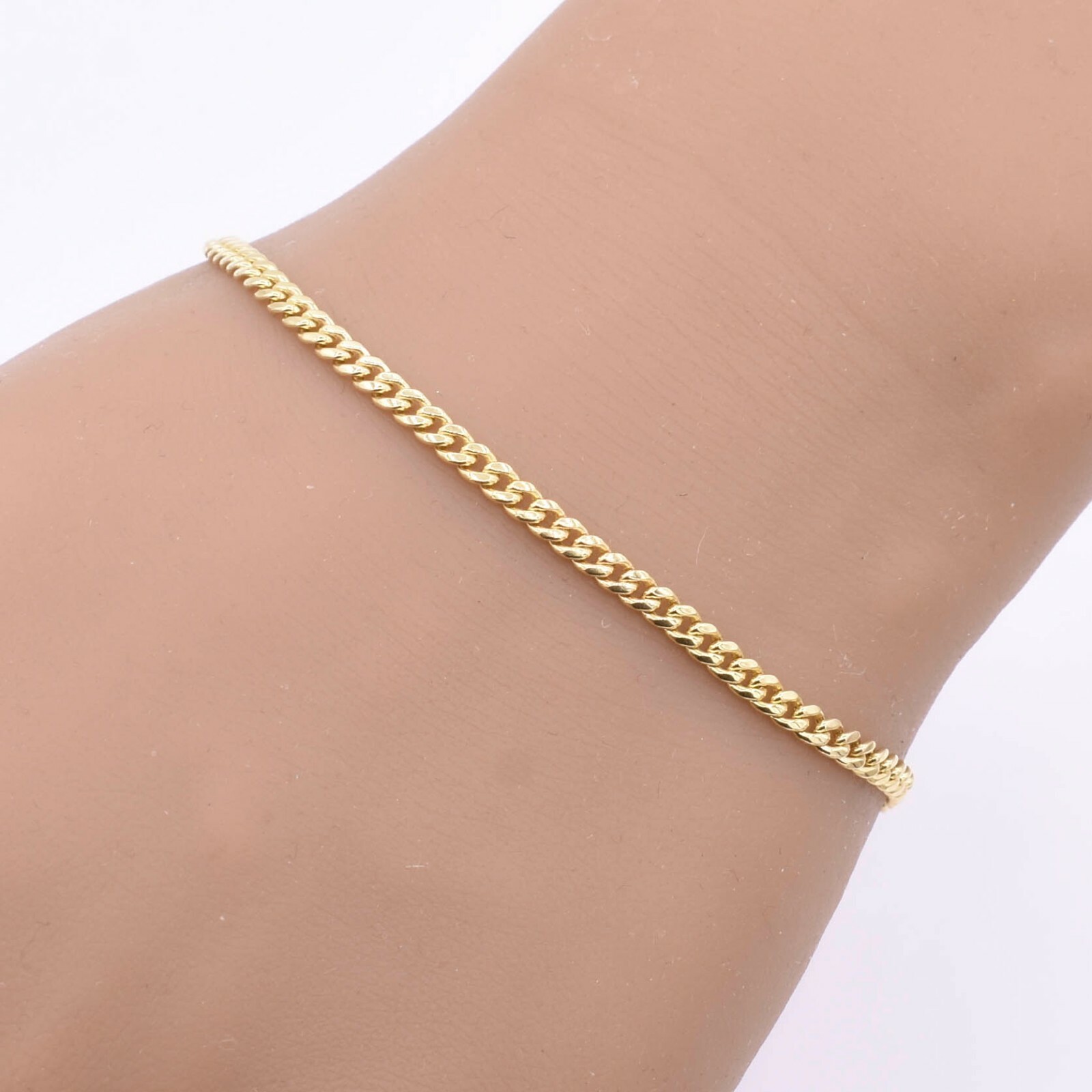 3.7mm Miami Cuban Link Chain Bracelet Real 10K Yellow Gold GREAT GIFT 8″
