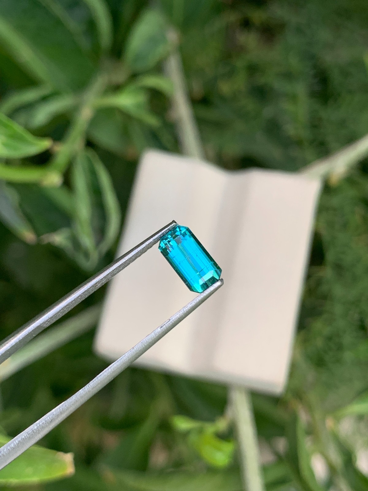 0.98 Ct Natural Lagoon Tourmaline Emerald Cut Faceted Loose Gemstone Afghanistan
