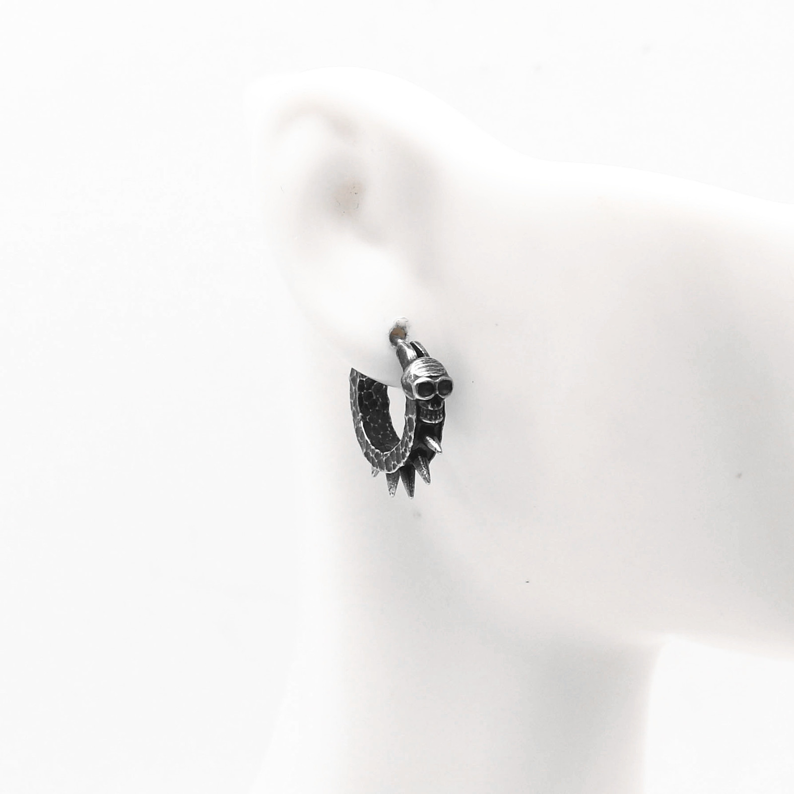 Punk Skull Long Tassel 316L Stainless Steel Earrings-Vintage Gothic Easy-Clasp