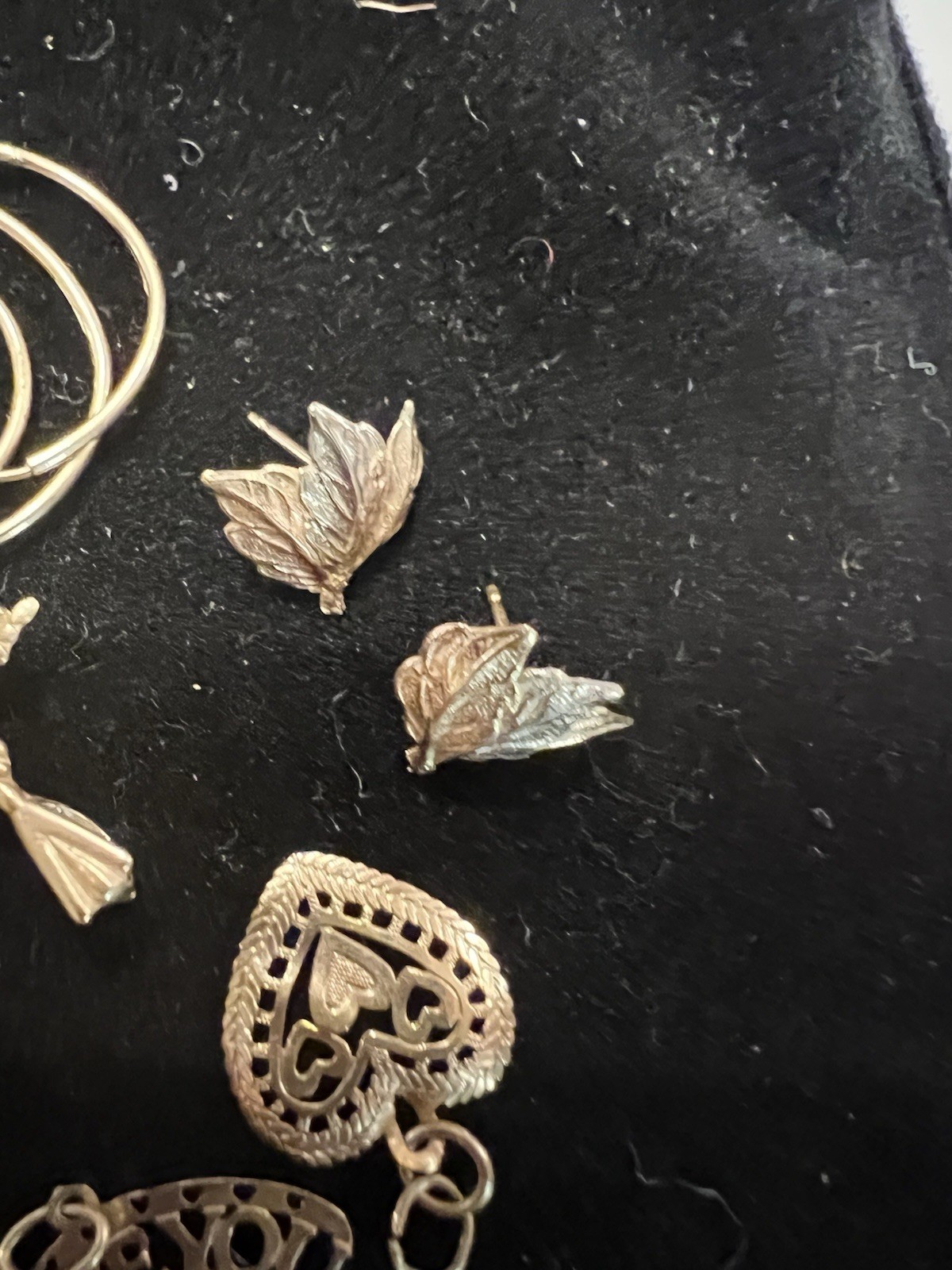 Mixed 14k gold FineJewelry: 9pc Charms, Pendants & Earrings see description