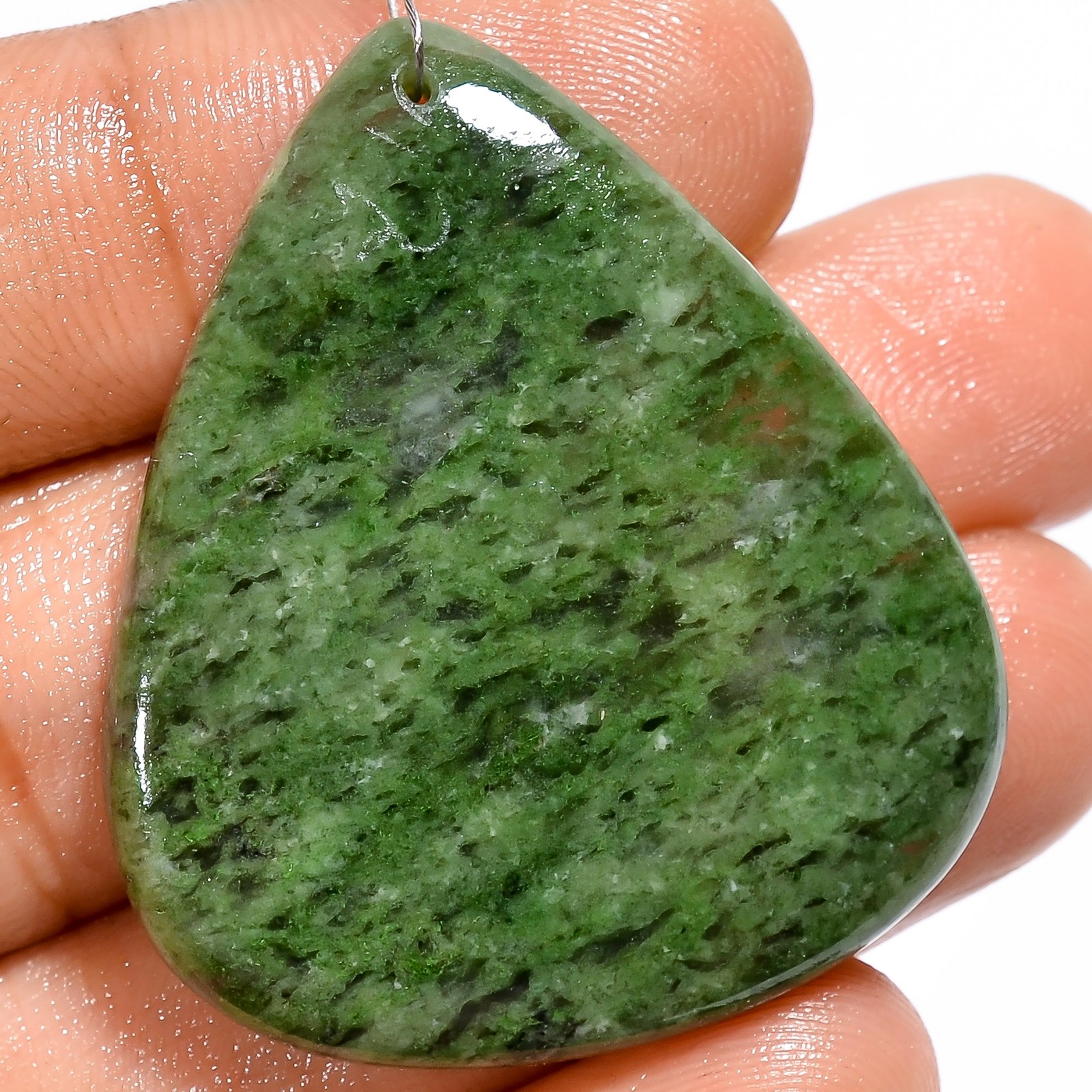 Natural Ruby Zoisite Pear Cabochon Drilled Gemstone 50.5 Ct. 37X32X4 mm A-23701