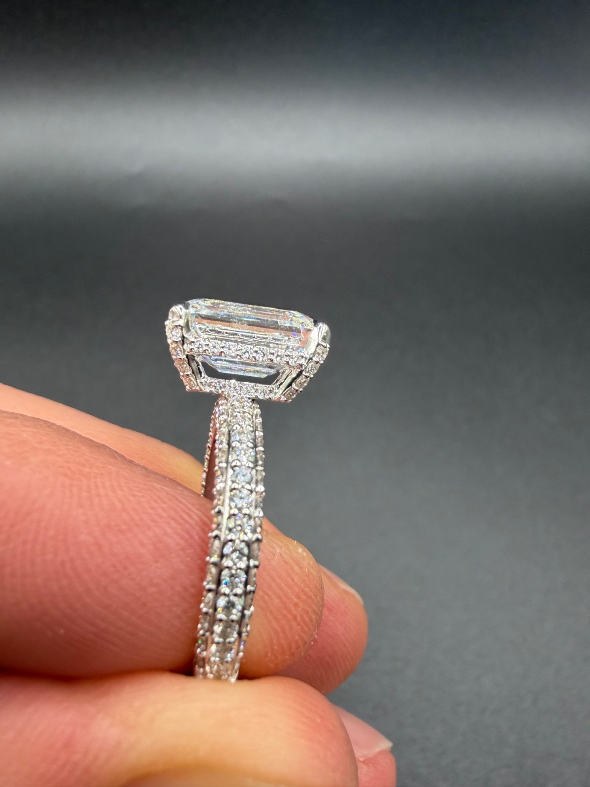 lab created diamond engagement ring 14k white gold