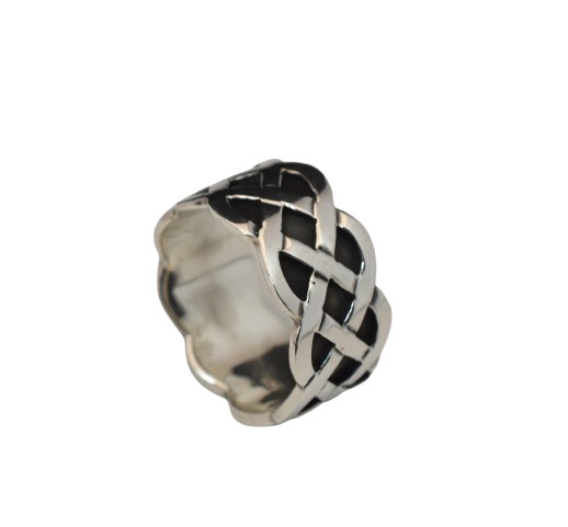 Sterling Silver Ring 925 Celtic Knot Weave Irish Men’s Band Size 7.5, 8.25, 9