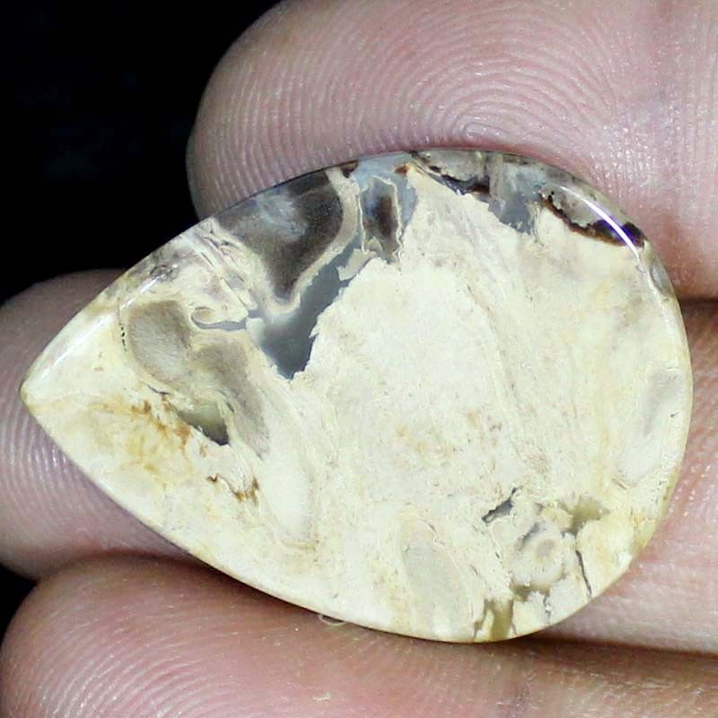 37.00 CT Natural Petrified Wood Agate PEAR Cabochon , Petrified stone 27x35x5 mm