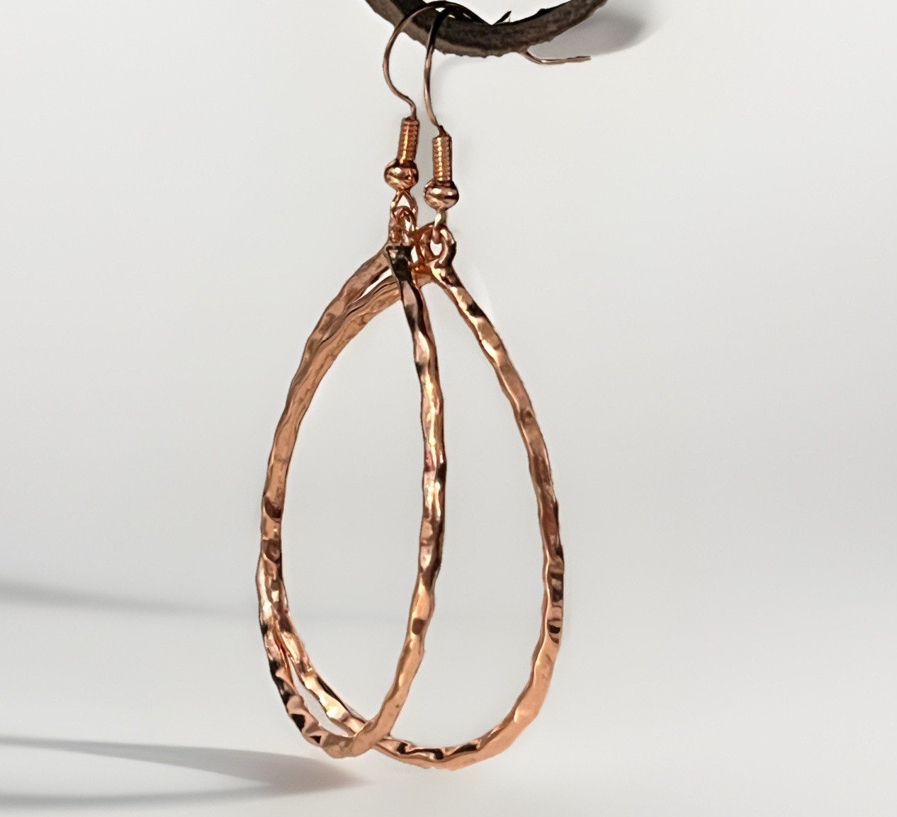 Rose Gold Layered Charm Necklace Teardrop Earrings Modern Minimalist Jewelry Set