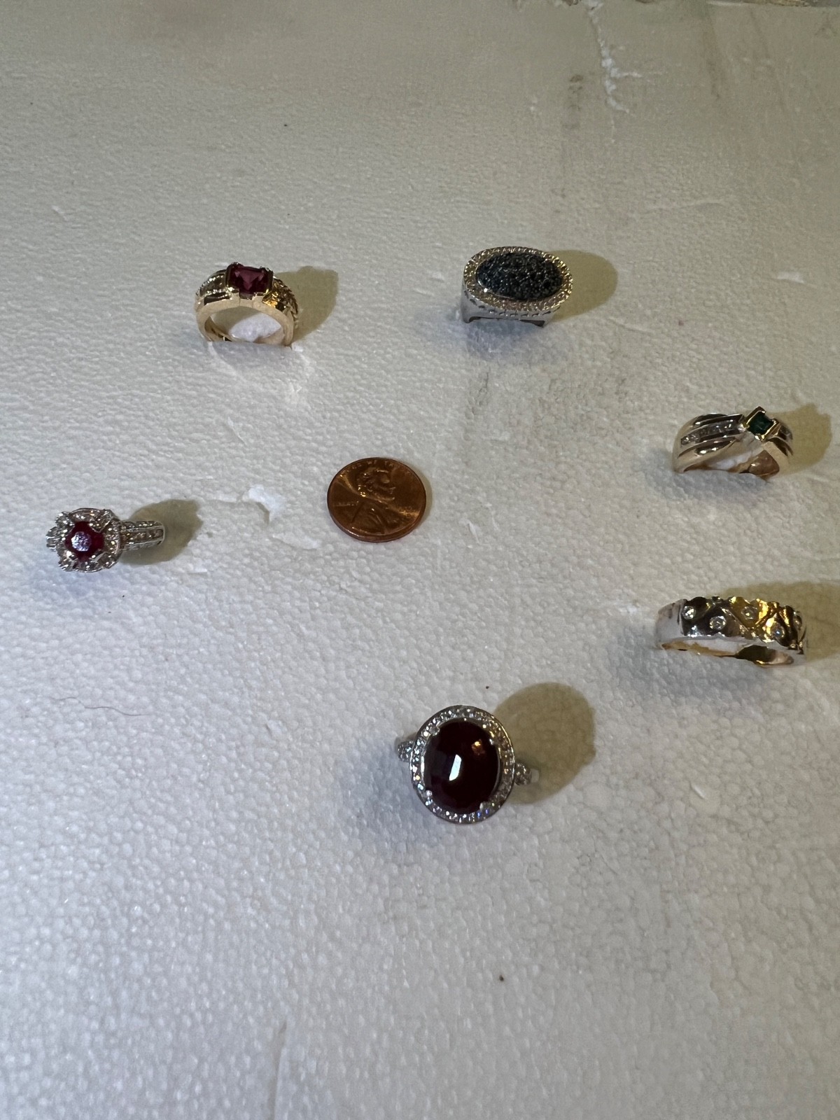 !! $1,200 EACH !! 14K Gold Gemstone & Diamond Ring Collection – 8 Rings