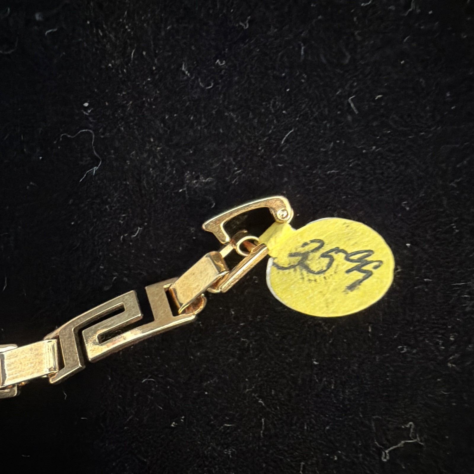 Gold-Tone Greek Key Link Chain Necklace and bracelet Box Clasp, Metal, No Stone