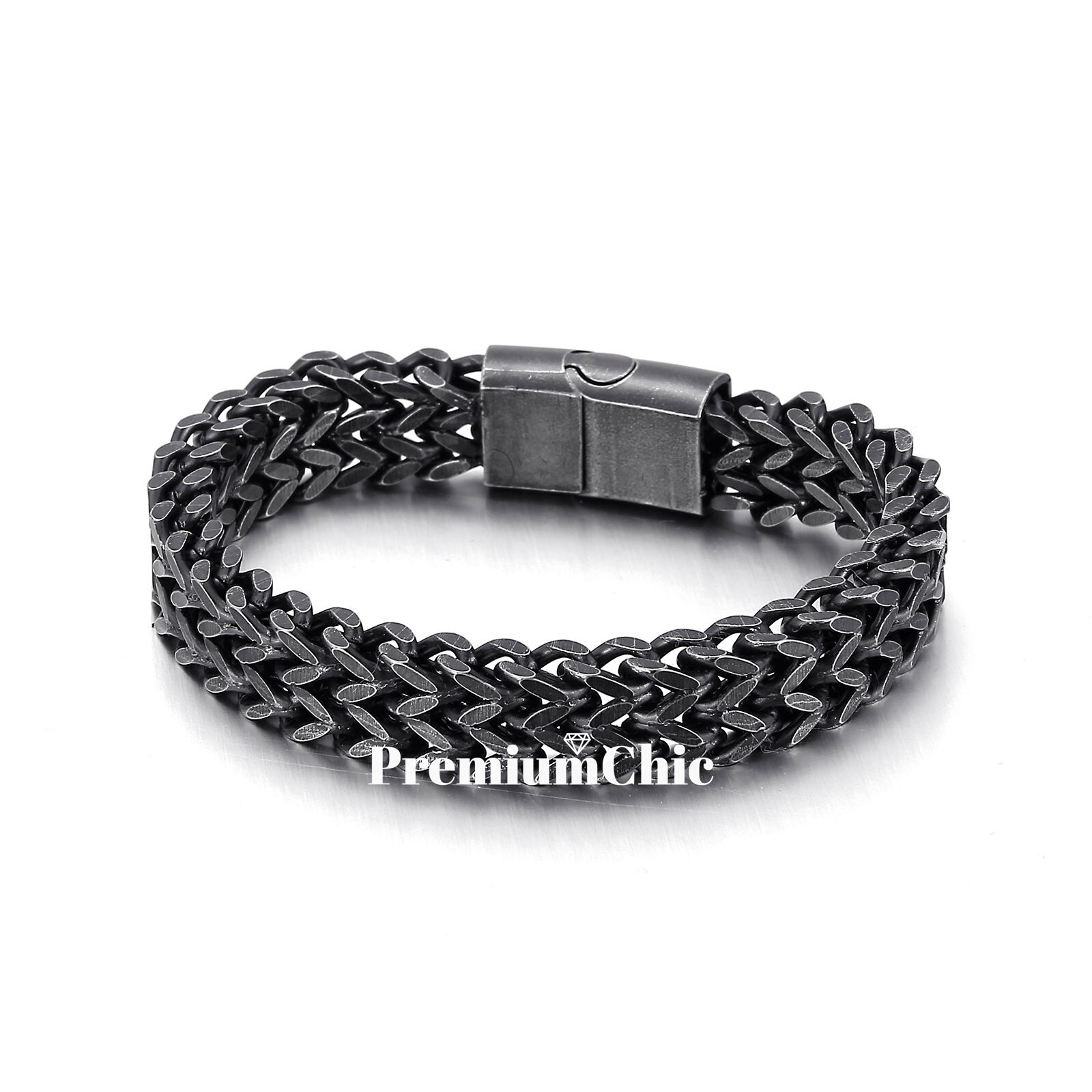 Unisex Stainless Steel Mesh Bracelet Wristband w Magnetic Clasp
