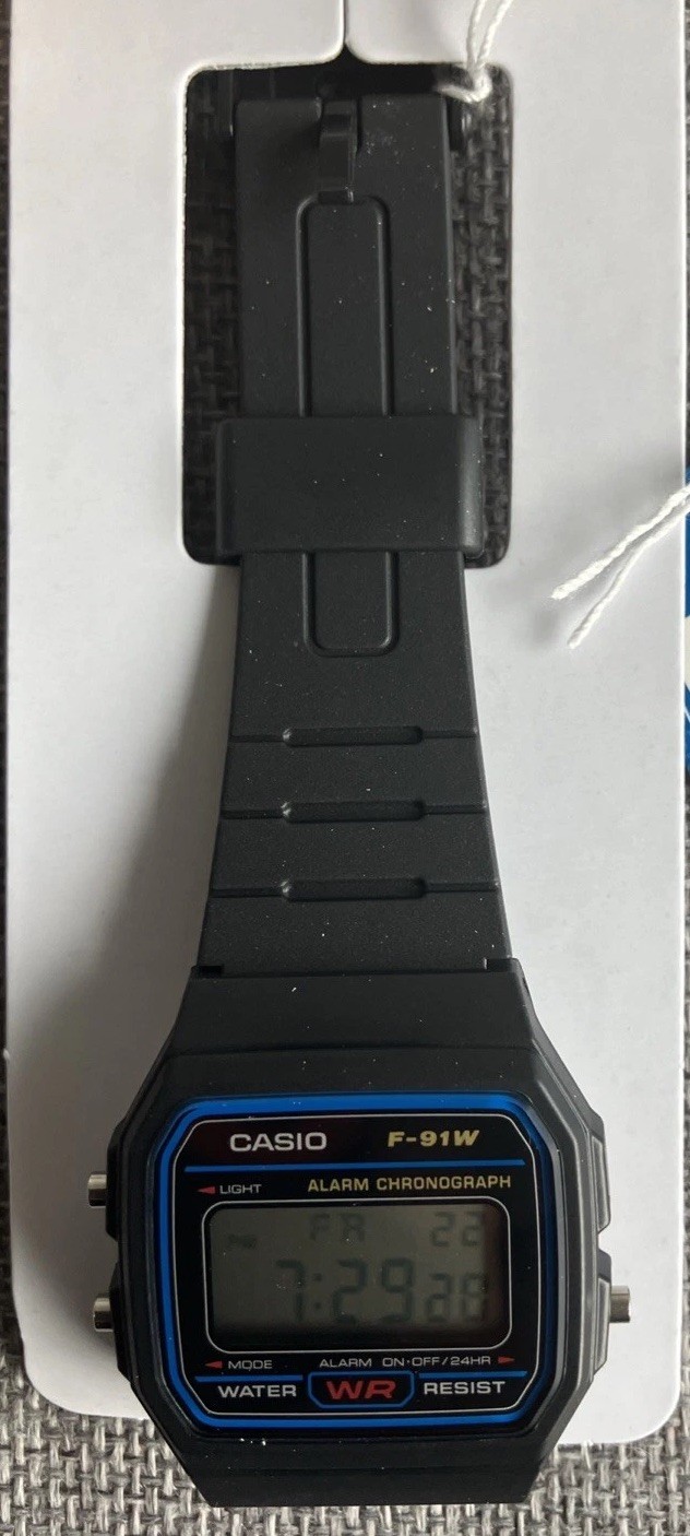 Casio F-91W Digital Quartz Watch Alarm Chronograph – New With Papers But No Box