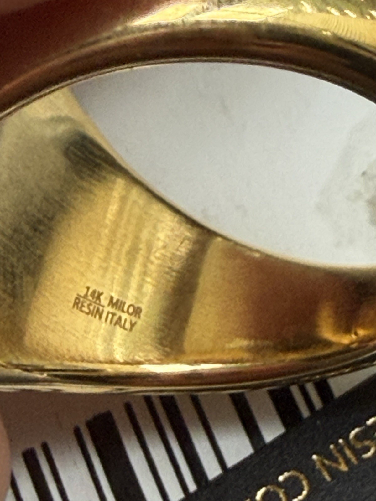Milor 14K Gold Electroform Resin Italy Statement Ring Size 10 New with Tags