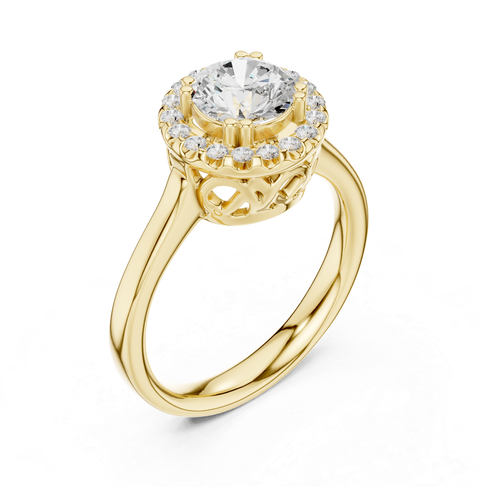 1.16 Ct Natural Diamond Perfect Romantic Wedding Jewellery Ring 14k Gold Over