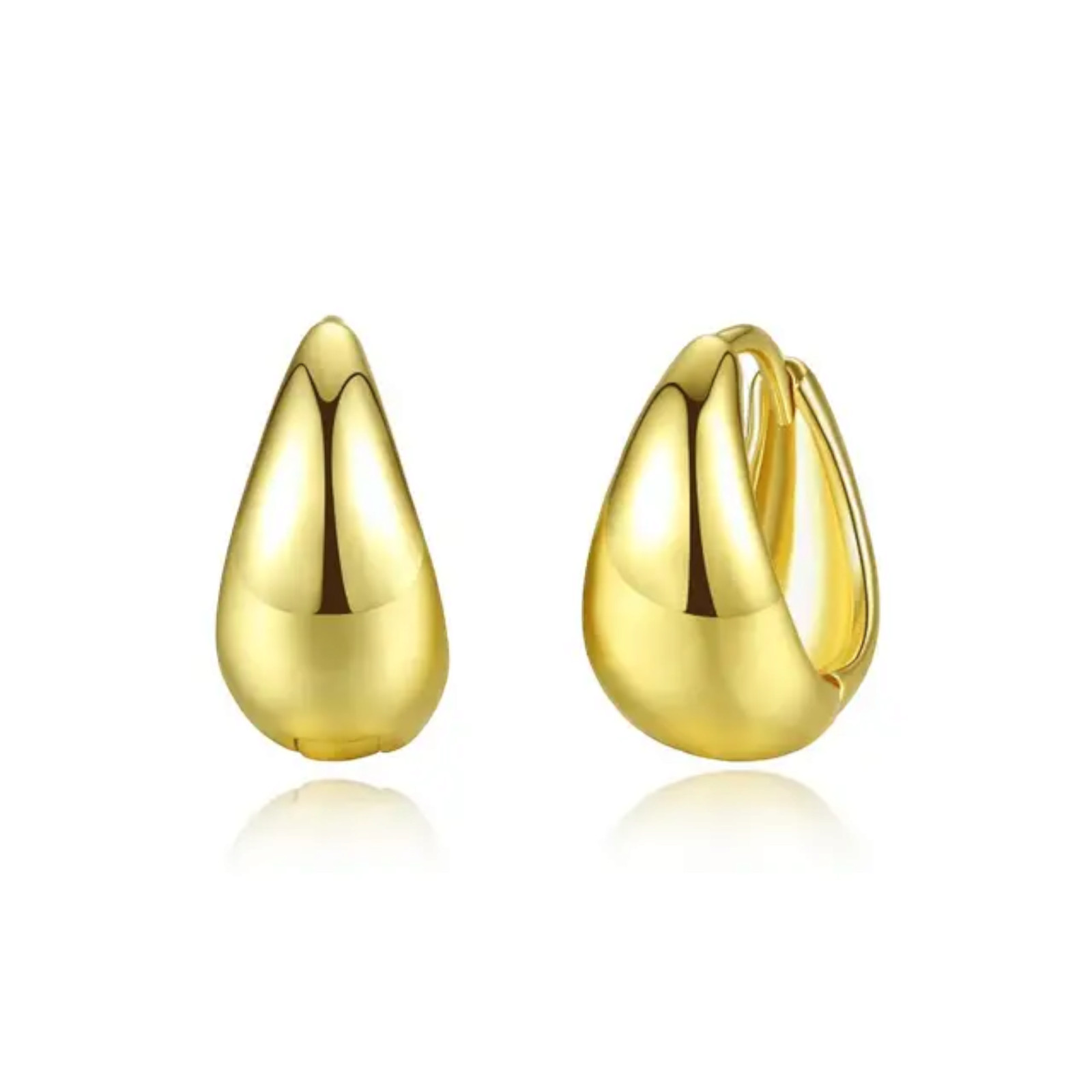 Gold Plated 14mm Hoop Earrings Unisex Hip Hop Fashion Jewelry Women, Men